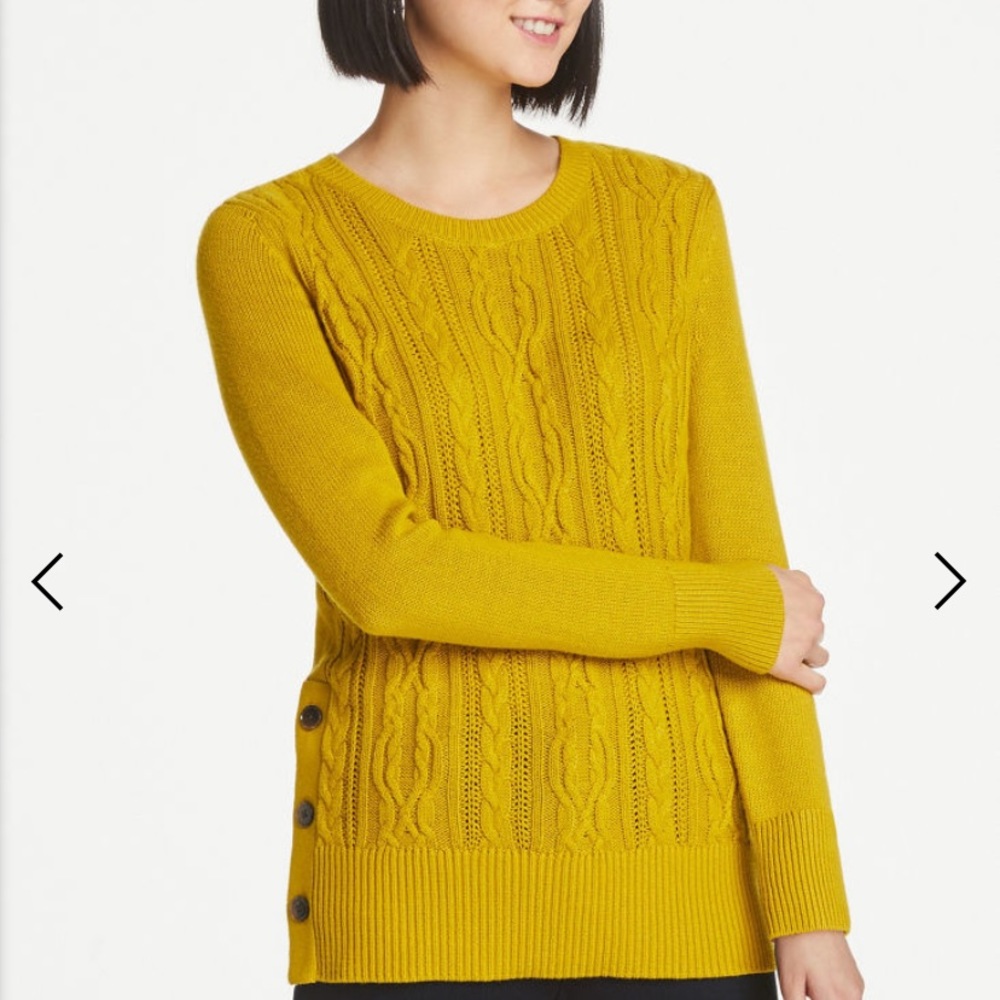 NWOT Side Button Cable Sweater